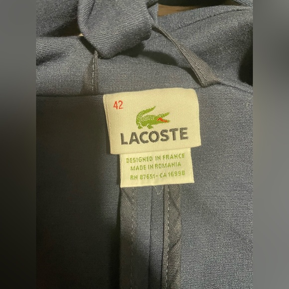 Lacoste Blue Casual Tie Blazer Size 42 - Picture 2 of 3